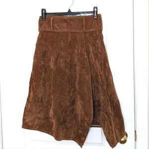 3/$30 Vintage handkerchief skirt in faux suede patchwork hide fabric